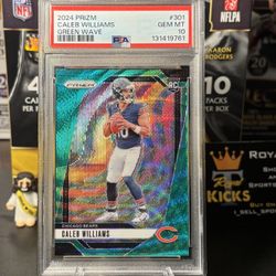 2024 Panini Prizm Caleb Williams #301 PSA 10 Green Wave Rookie RC Bears Gem Mint