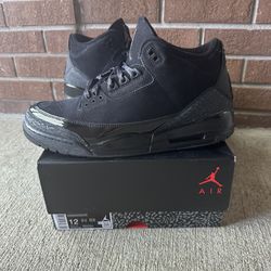 Air Jordan Retro 3 Black Cat 2025 Size 12 Men’s Great Condition 