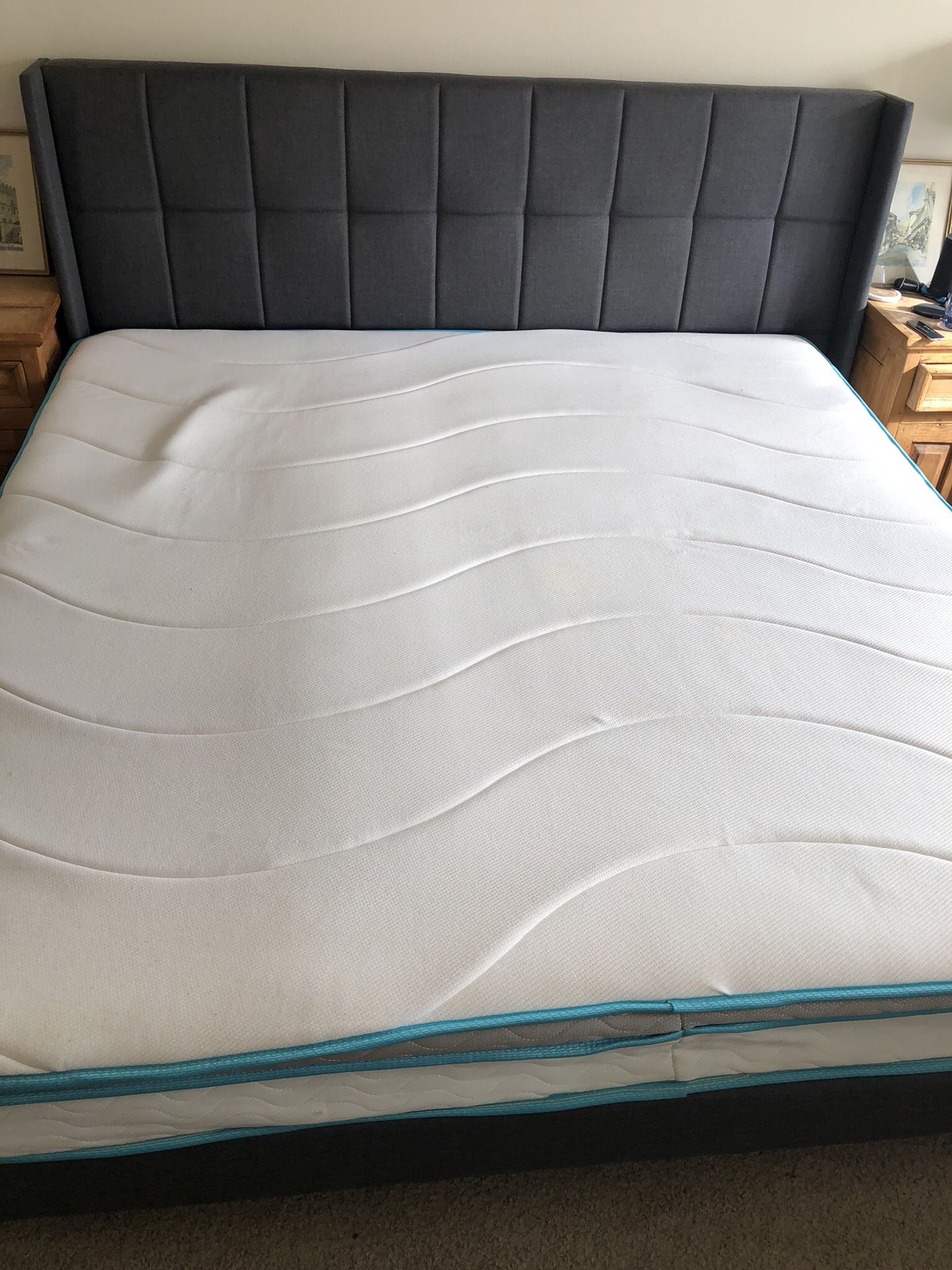 FREE fairly new KING mattress, used for staging and slept on about 5