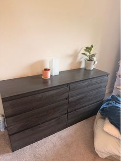 Dark Brown 6-Drawer Double Dresser