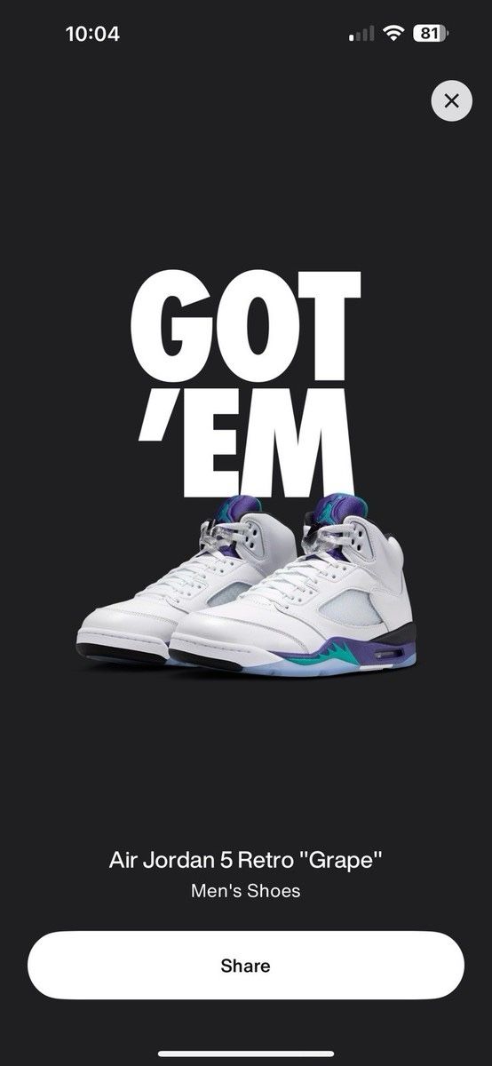 2025 Nike Air Jordan 5 Retro Grapes