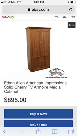 Ethan Allen American Impressions Solid Cherry Tv Armoire Media Cabinet For Sale In San Diego Ca Offerup