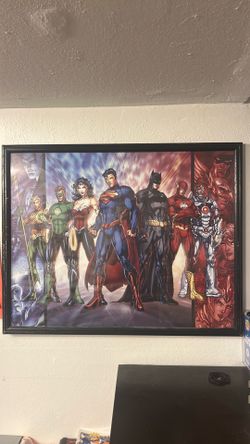 Justice league picture in frame