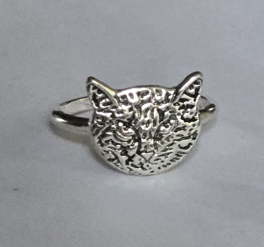 RARE FIND CAT LOVERS NEW SIZE 7 TITANIUM FOREVER WEAR STUNNING  SILVER RING