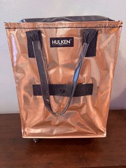 HULKEN Medium Rose Gold Rolling Tote Bag – Brand New