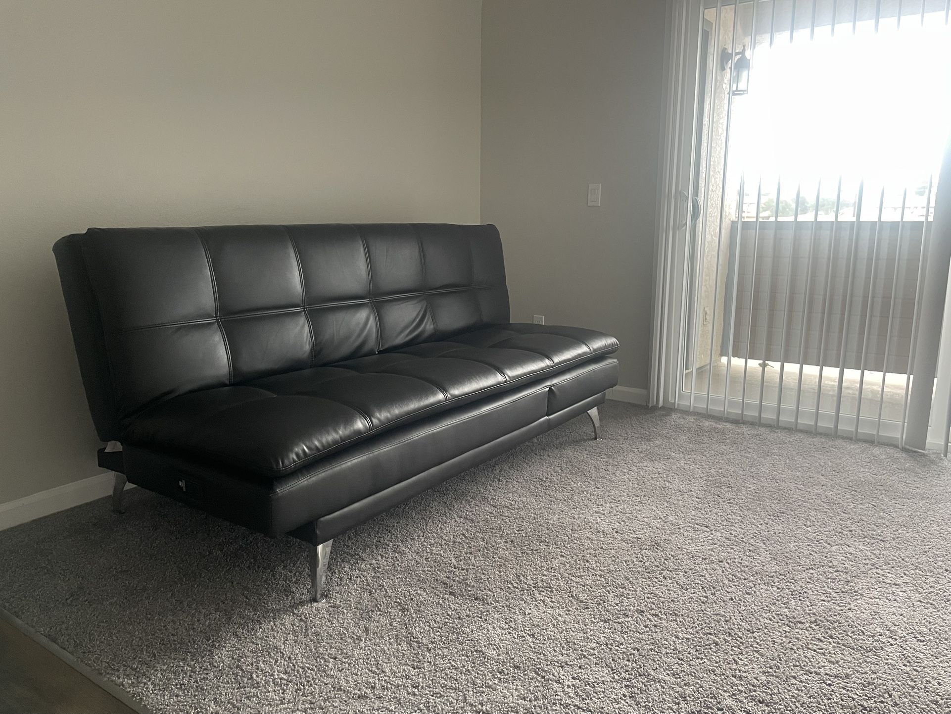 New Leather Convertible Futon