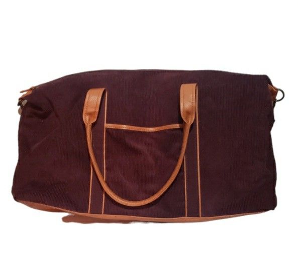 Burgundy corduroy duffle bag with detachable strap  DSW