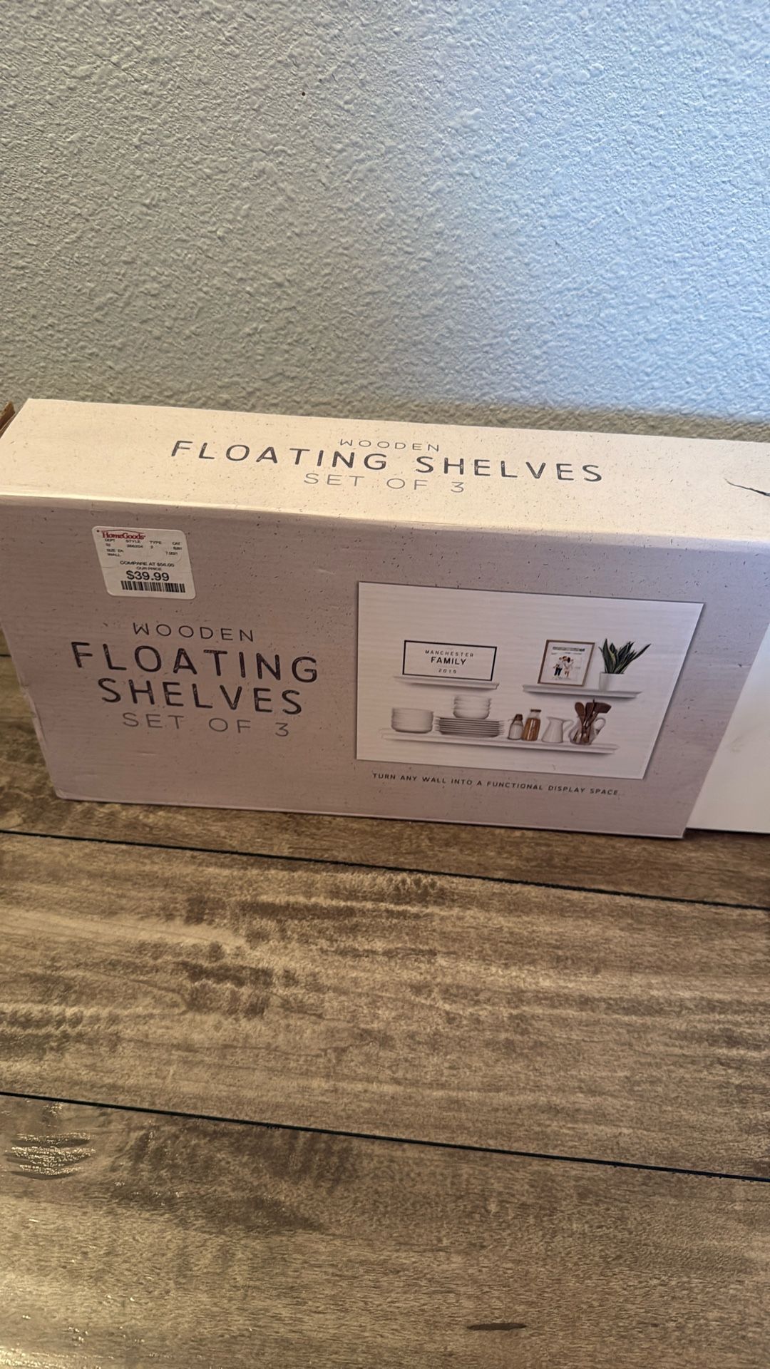 Set Of 3 White Floating Shelves 