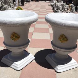 New Flower Pots Made Out Of Cement 18in H X 15in W 