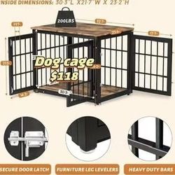 😀 Rustic Heavy Duty Dog Crate Furniture for Small and Medium Dogs, Decorative Pet House End Table, Wooden Cage Kennel Furniture Indoor