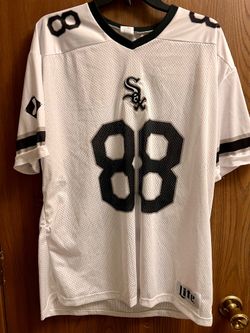 Men's White Mesh Chicago white Sox Jersey with Black 88