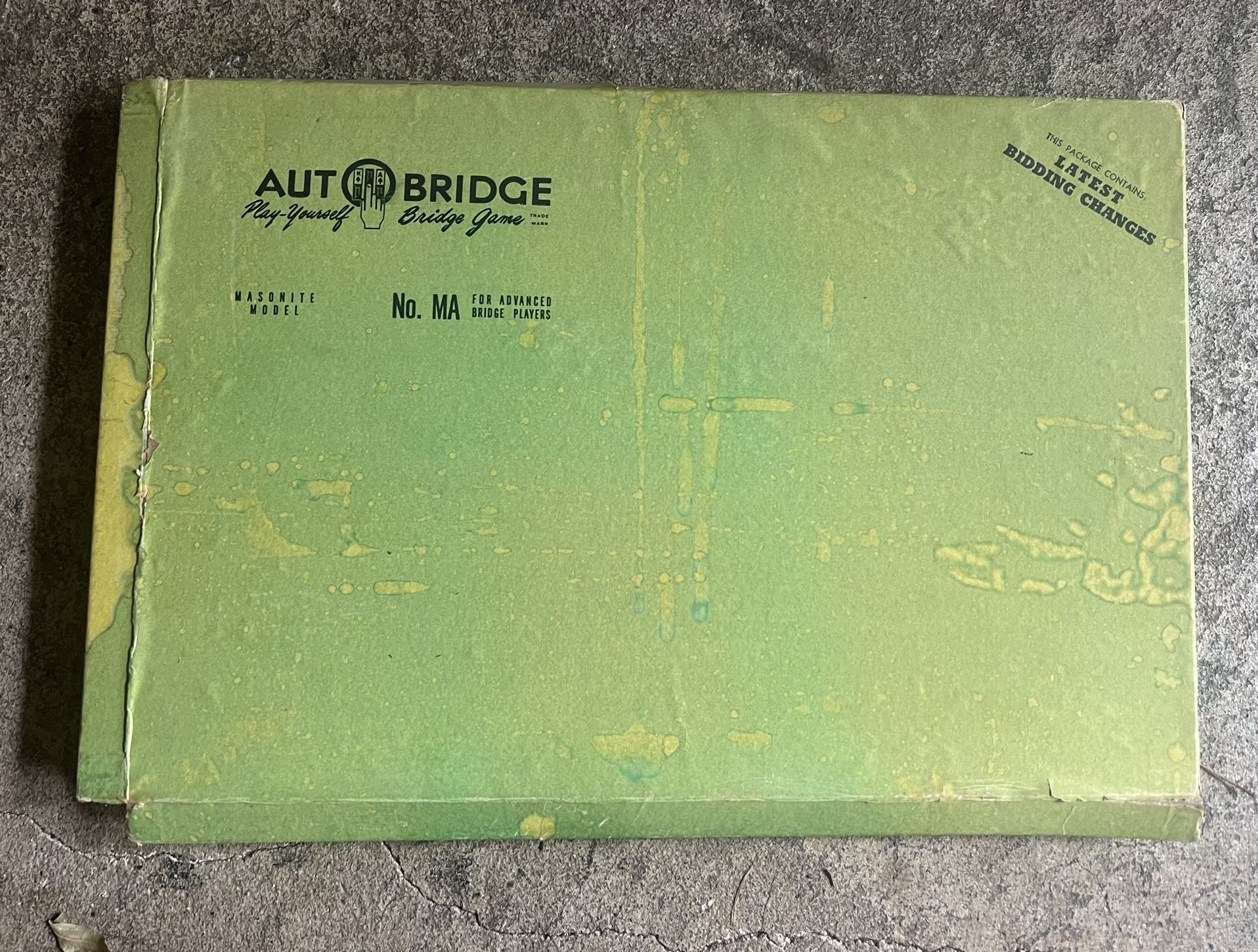 Vintage Auto Bridge play yourself bridge game from 1957 Masonite Model