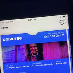 4 Haunted Hayride Tickets For Sale. 10:30PM