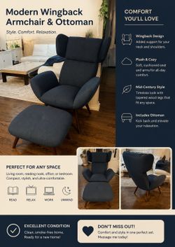 Accent chair with ottoman