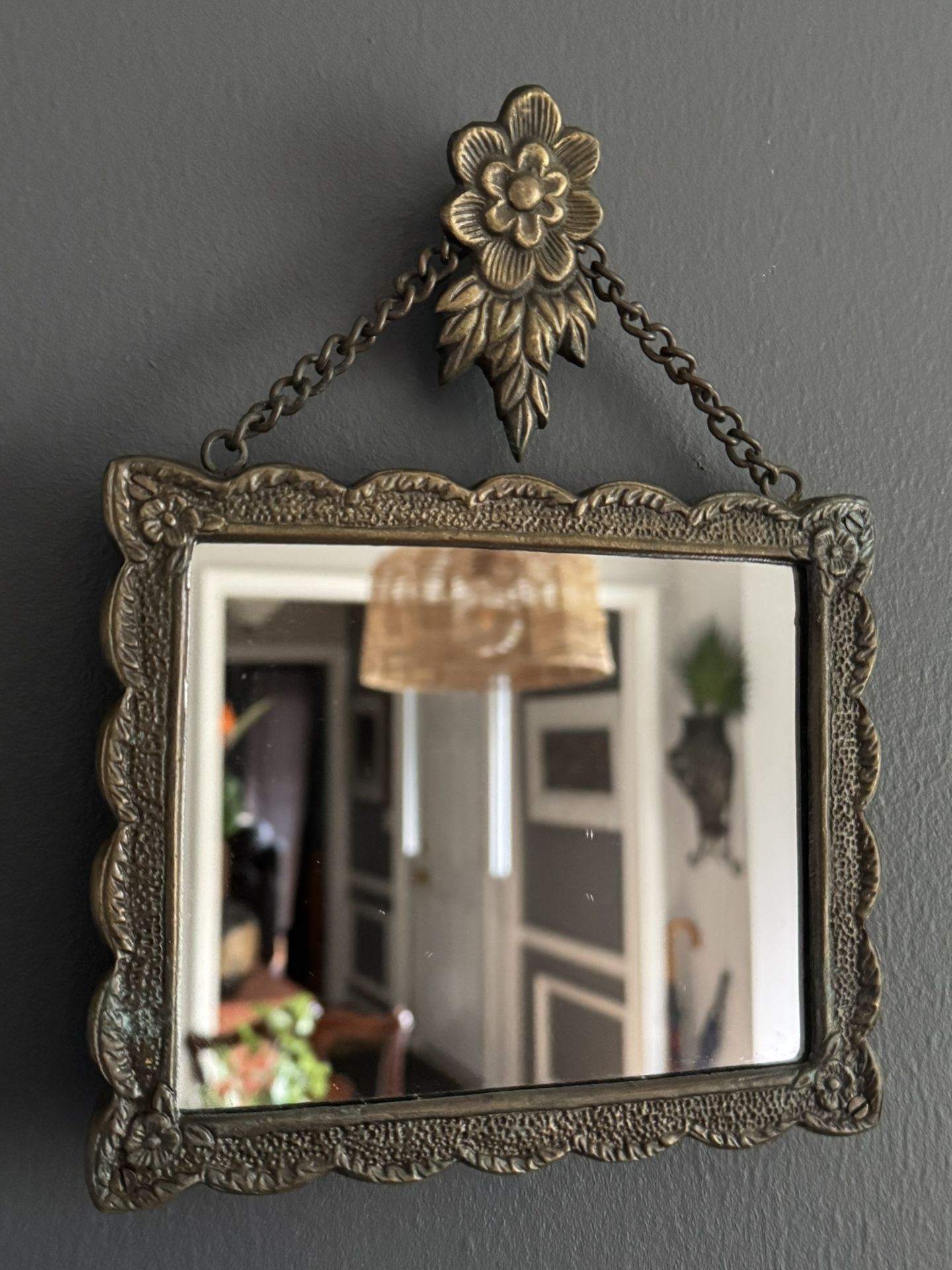 Antique Turkish Patinated Double Sided Heavy Metal Wall Hanging / Mirror.
