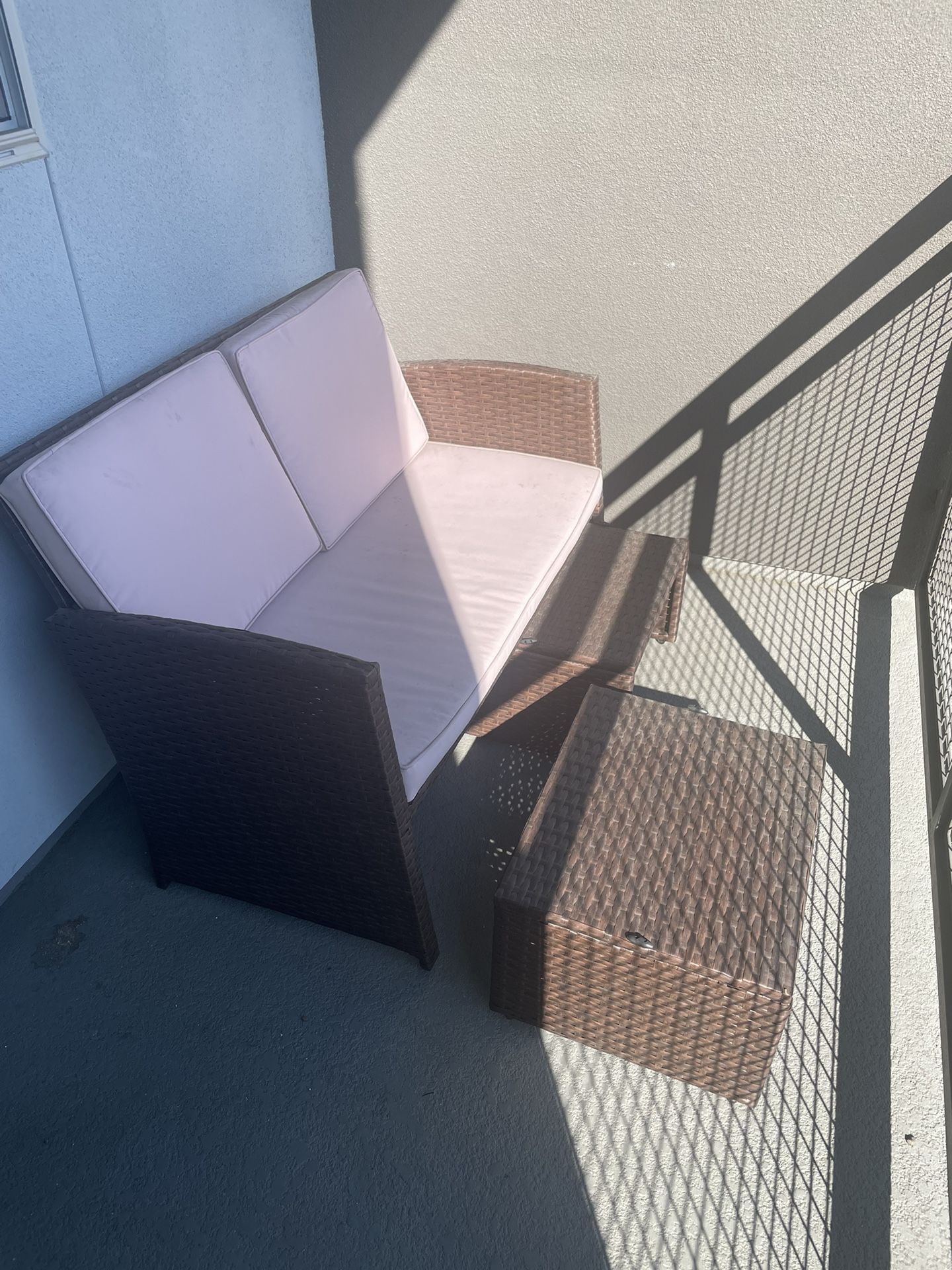 Patio Loveseat With Foot Stools