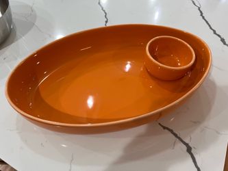 Orange chip and dip bowl