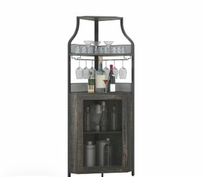 Corner bar cabinet