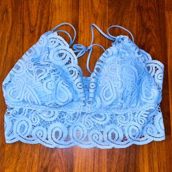 PINK/Victoria’s Secret Lace Lined Bralette Sky Blue Size Medium