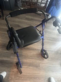 Drive Medical Hugo Elite Rollator Walker with Seat, Backrest and Basket, Blue
