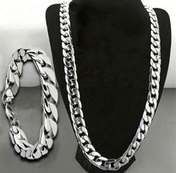 Brand silver chain and bracelet