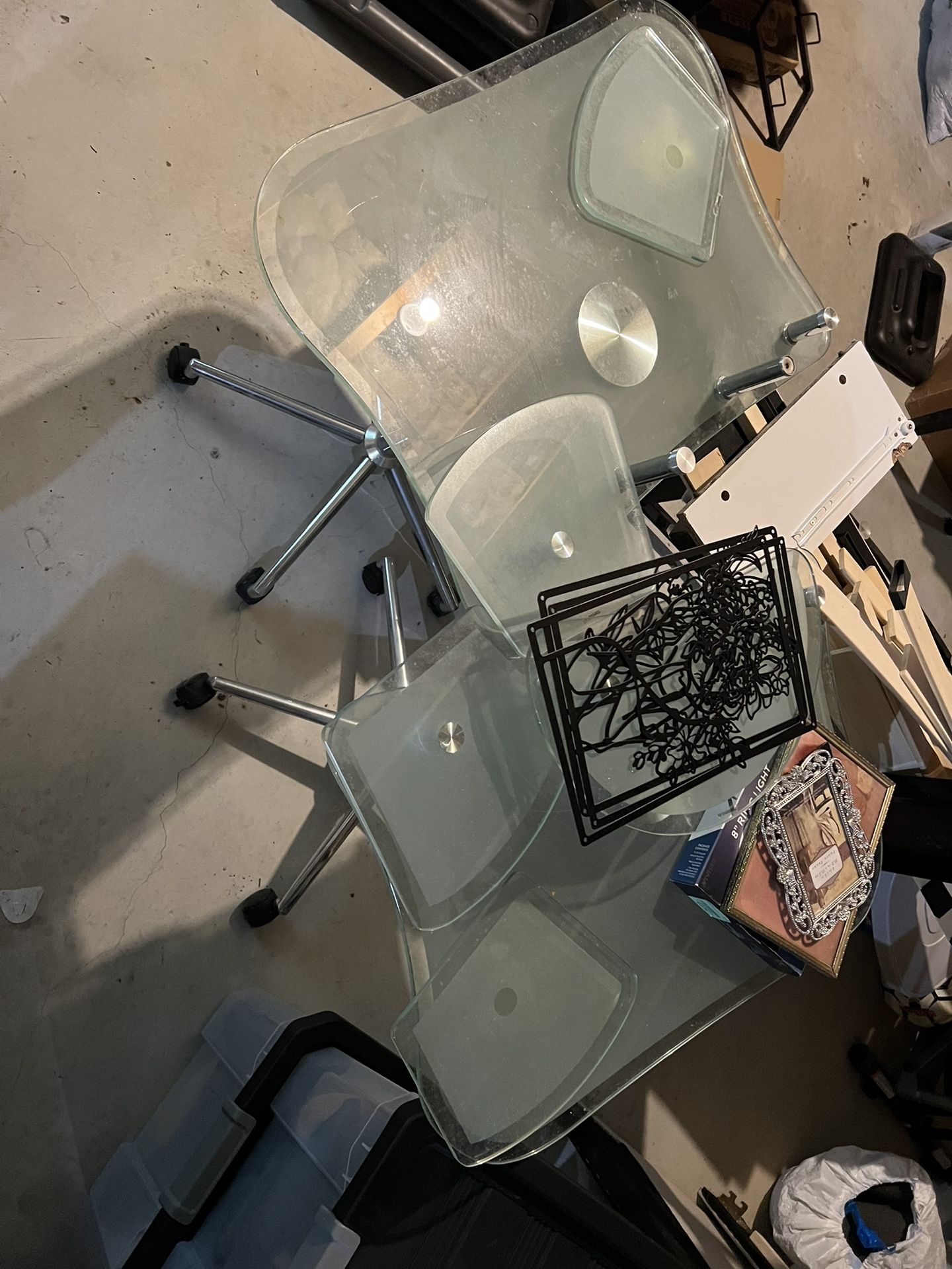 Two Frosty Glass Desks