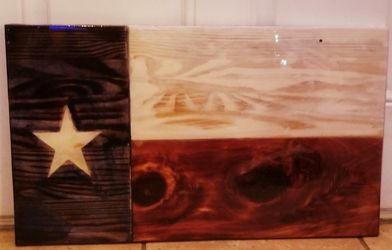 Wooden TEXAS flag