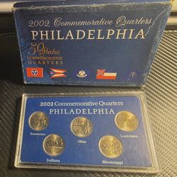 5 COIN SET OF 2002 STATE QUARTERS As is