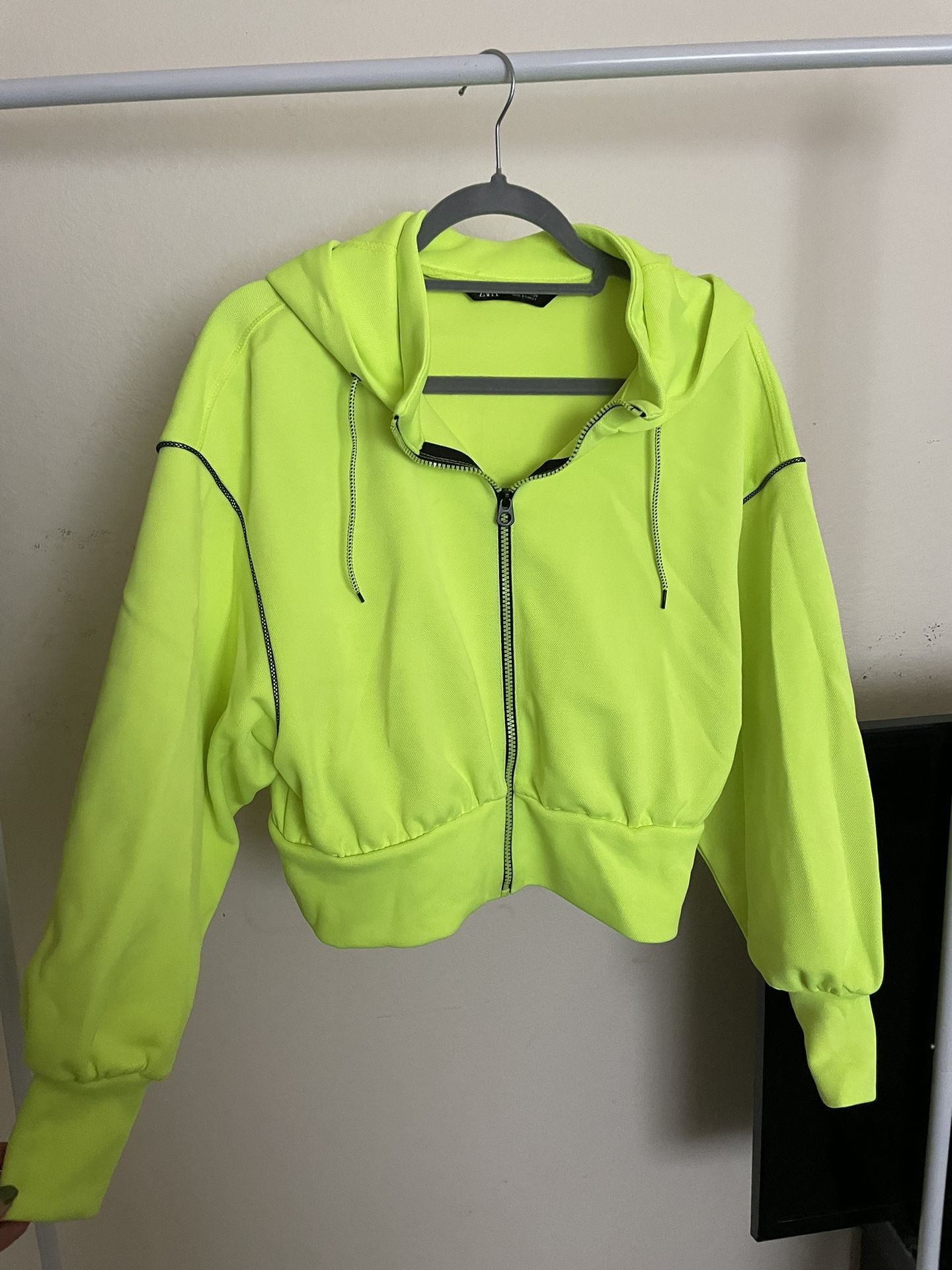 Neon green observatory jacket zara