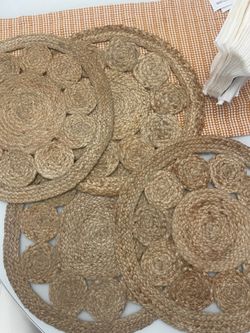 Set Of 4 Jute Natural Fiber Table Placemat