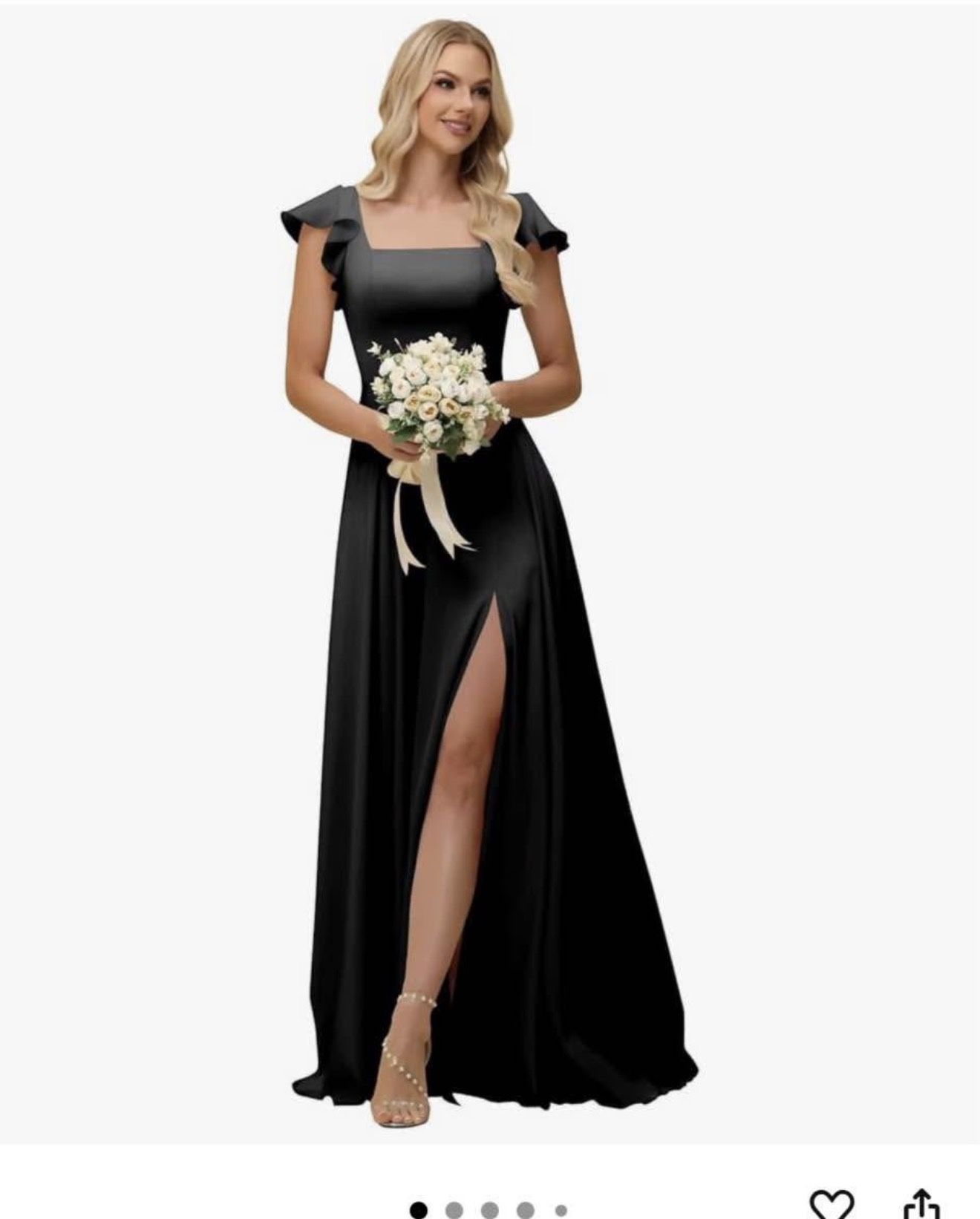 Black Satin Dress Size 20 (Never Worn)
