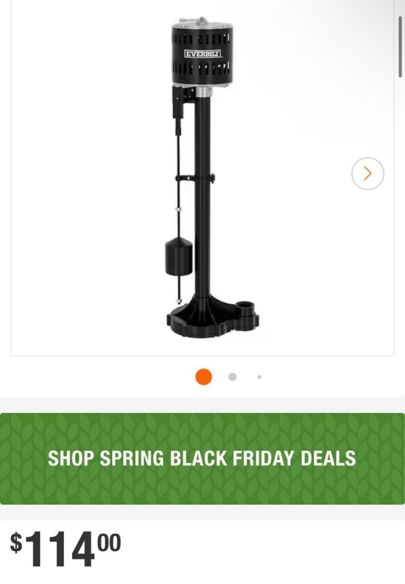 Everbilt 1/3 HP Plastic Pedestal Sump Pump