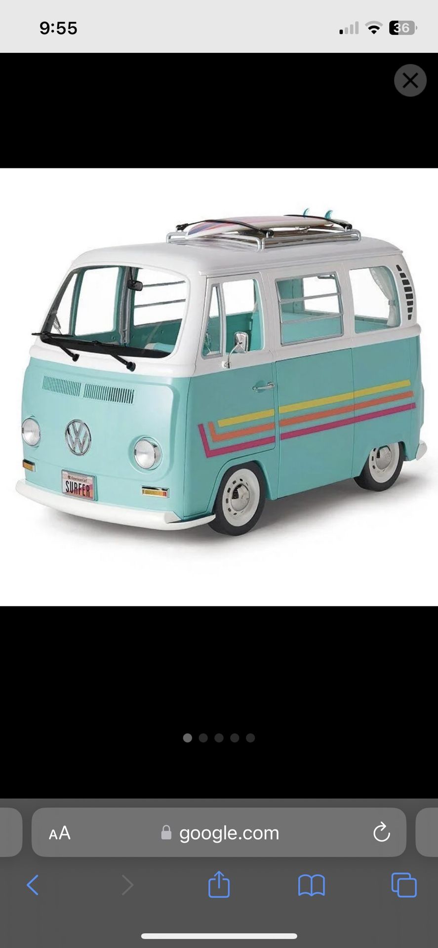 American Girl Doll Joss Camper Van