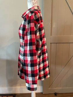 Red Black White Plaid Flannel Shirt