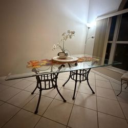 Glass Kitchen Dining Table