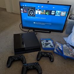 PlayStation 4 (((2TB)) Plus Games And 3 Controllers (( Does read disk ))