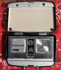 Vintage Endura Flip Top Radio Alarm Clock MCM Travel Made  In Japan Works Perfect