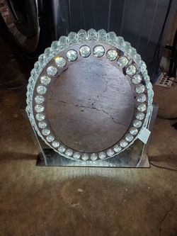 LED Oval Crystal Makeup Mirror