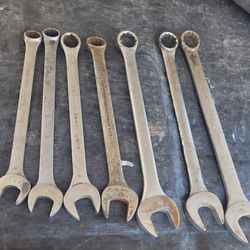 7 Mixed Brand WRENCHES  Made In U.S.A 15/16 to 1 3/8