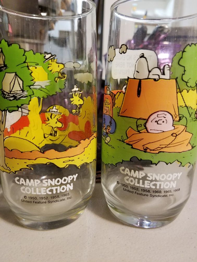 1983 Peanuts McDonalds Camp Snoopy Glasses