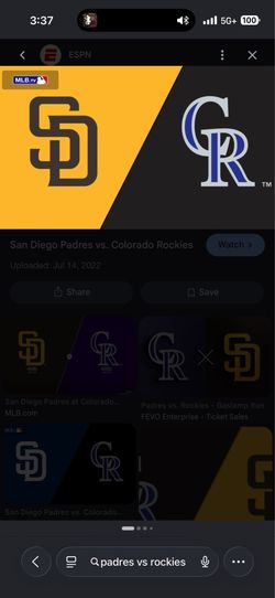 Padre vs Rockies