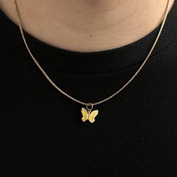 Gold Butterfly Chain Necklace 