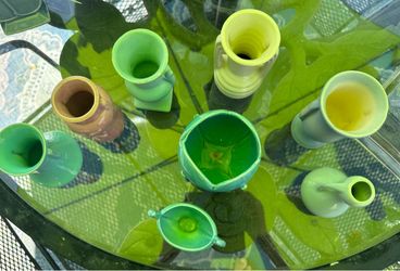 Small vintage pottery vases and cups