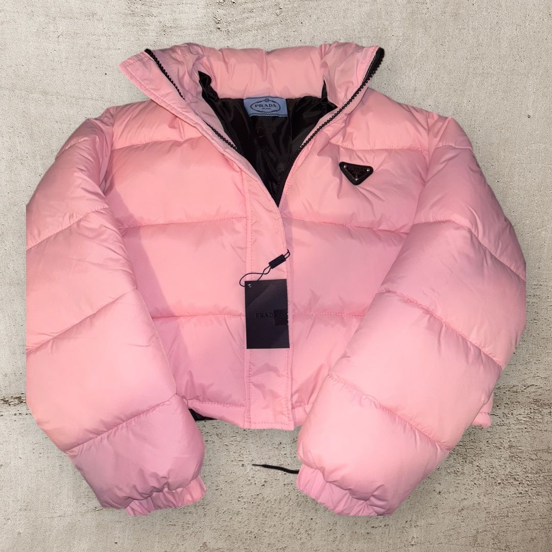 Prada Pink Cropped Puffer Jacket