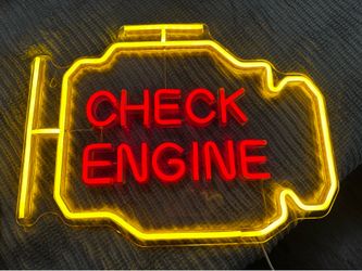 Vibrant LED neon light sign - Check engine light