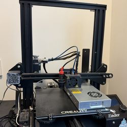 Ender Pro 3 with modified film arm, grey filament, glass plate and laser auto leveler