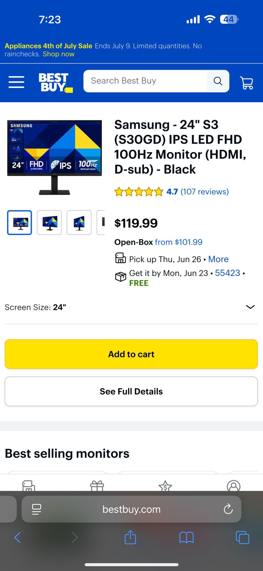 Used 24inch SAMSUNG Smart LED TV