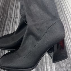 Beautiful Flare Heel Sick Bootie In Black 