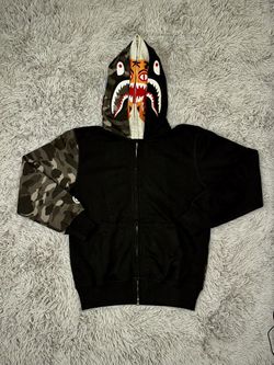 Bape Color Camo”Tiger Shark Full Zip Double Hoodie”🐅|Size L📲| BNWT🏷️🏷️