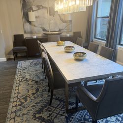 Marble dining room set for 10